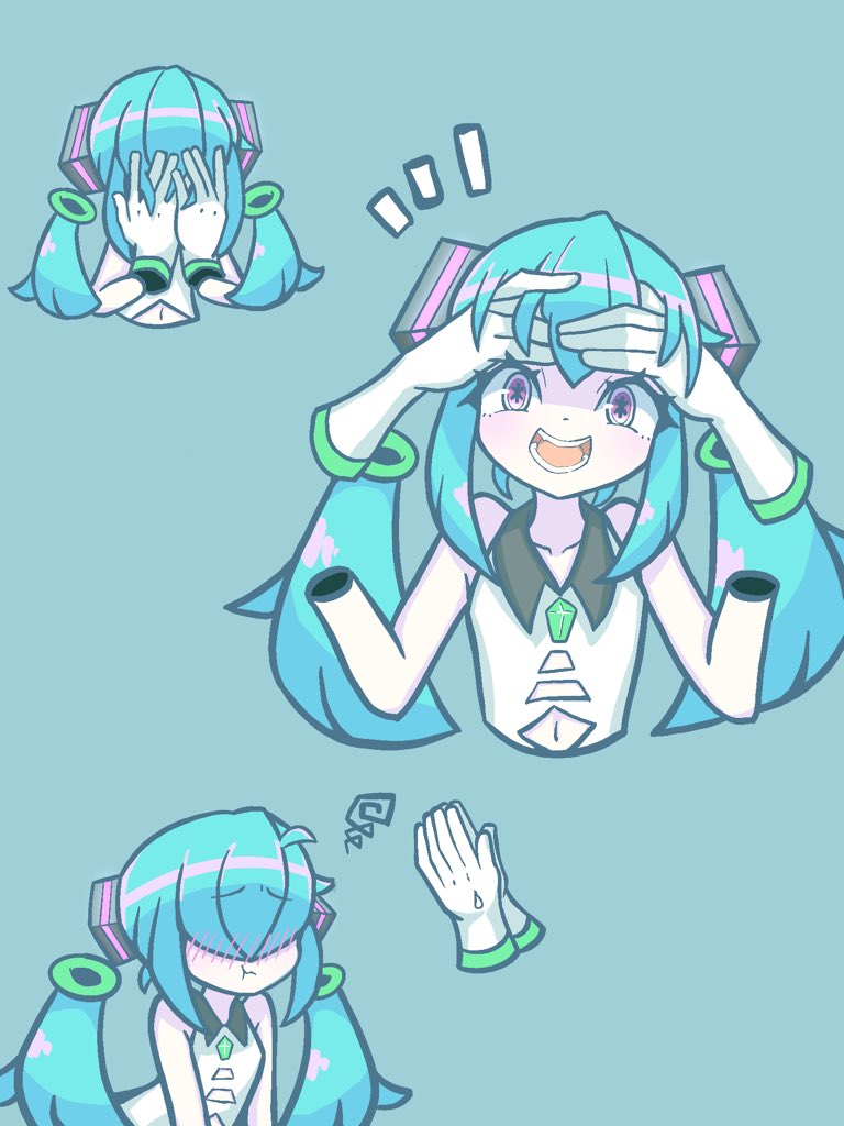 初音ミク 「Peekaboo…… Huh!? 」|Theo🐾のイラスト