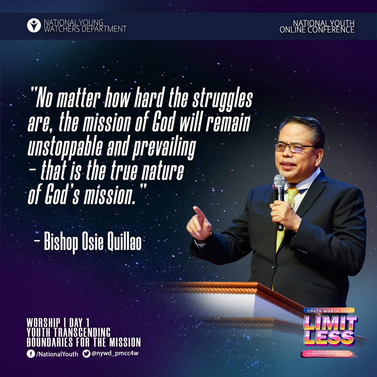 iywd_4w's tweet photo. We praise and glorify God for equipping the church’s young people with words of truth and wisdom. Here are a few words of power taken during the first day of the National Youth Online Conference. Glory to God!
#NationalYouthOnline #YouthMonth2020 #YWLimitless #NYWD #PMCC4W https://t.co/CMtFGpGKRG