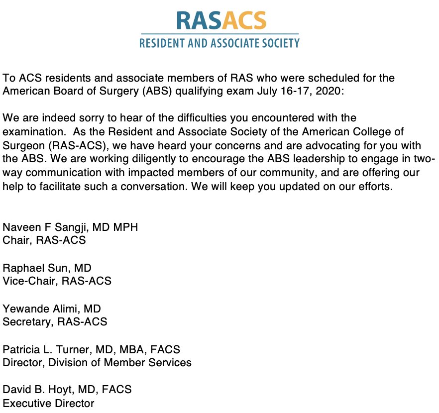 RASACS's tweet photo. Message from @RASACS re: virtualQE @AmBdSurg @AmCollSurgeons https://t.co/z3ydFjjBAe
