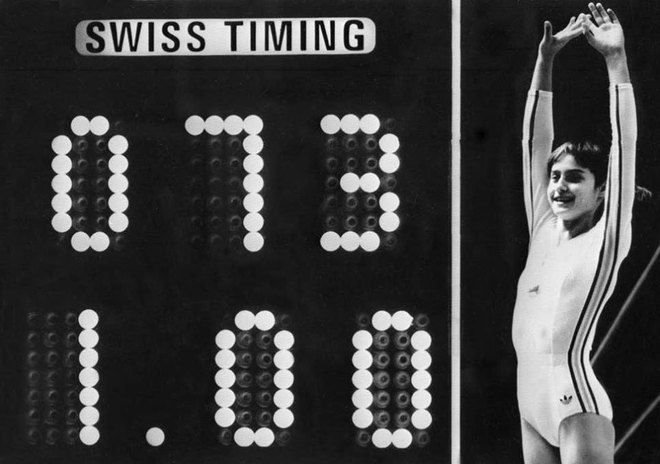 joybhattacharj's tweet photo. On this day 44 years ago, Nadia Comaneci of Romania got the first perfect 10 in the uneven bars event of the Montreal Summer Olympics. The scoreboard had only one digit before the decimal and actually showed it as a 1.0. One of the historic moments in sport! https://t.co/5ll4pMQN2U