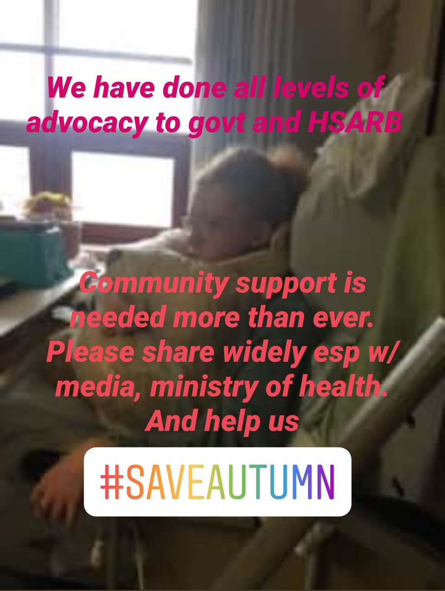 TheriaultSheena's tweet photo. Update from Autumn's mom. Please share widely to all media, ministry of health.
And help us #SaveAutumn
@celliottability @ONThealth @ONgov @AndreaHorwath @TArmstrongNDP @fordnation @CBCLondon @LondonMorning @CTVNews @AM980News @ILC_Foundation @globalnews @TorontoStar @CP24 https://t.co/pEwOfbggDK