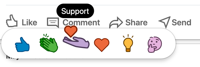 RohitvNiranjan's tweet photo. #Linkedin #reactions #emojis #SupportLinkedin @LinkedInIndia
#Facebook added Care & @LinkedIn added support. https://t.co/ytVTJ9wPoE