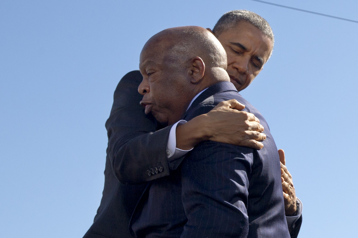 By his middle years, John Lewis was in Congress and sometimes referred to it as its “conscience.” Years later, he was a witness to the inauguration of Barack Obama, the first African American president. https://politi.co/3hbevgj&nbsp;