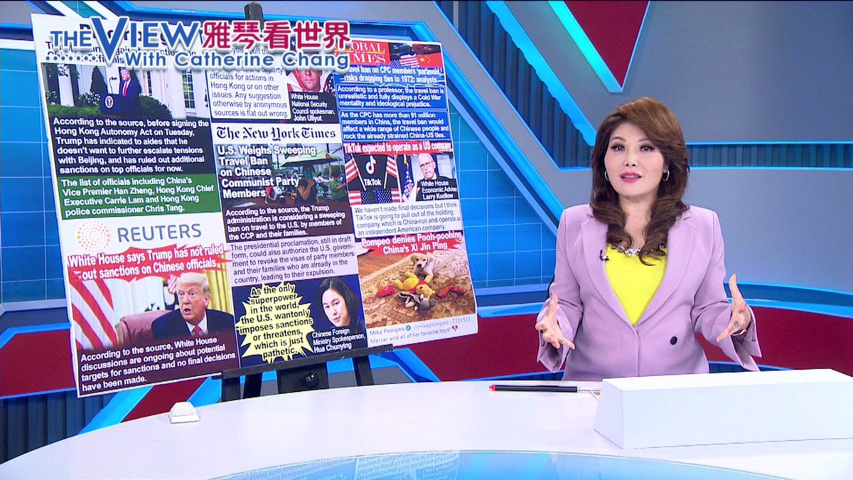 theview_chang's tweet photo. New video!
⬇️
https://t.co/oEU9r4NsdC

🌏Reuters: White House says Trump has not ruled out sanctions on Chinese officials
🌏The New York Times: U.S. Weighs Sweeping Travel Ban on Chinese Communist Party Members
🌏White House adviser: TikTok expected to operate as a US company https://t.co/aLqA5KdEqx