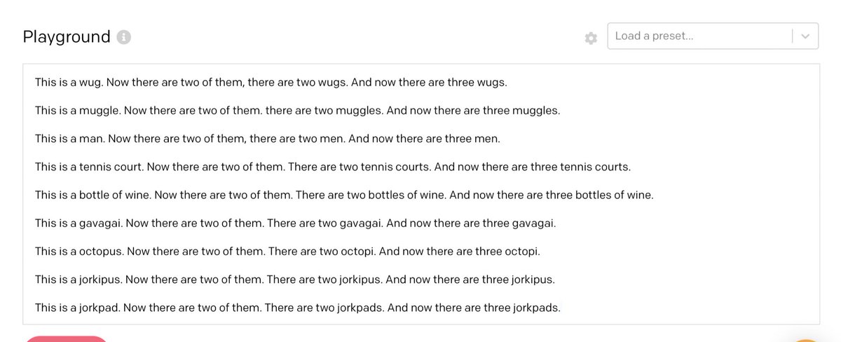 ok this pluralization test is kinda neat! at each line I stopped at "there are two" and it completed the rest (the "and now there are three" is its own addition)