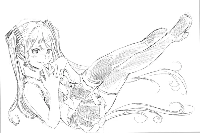 #このタグを見た人はラフ画とその完成絵を見せる

アクリル絵の具は工程が楽しい♪¶(⁄=˅̮=∖)⁋ 