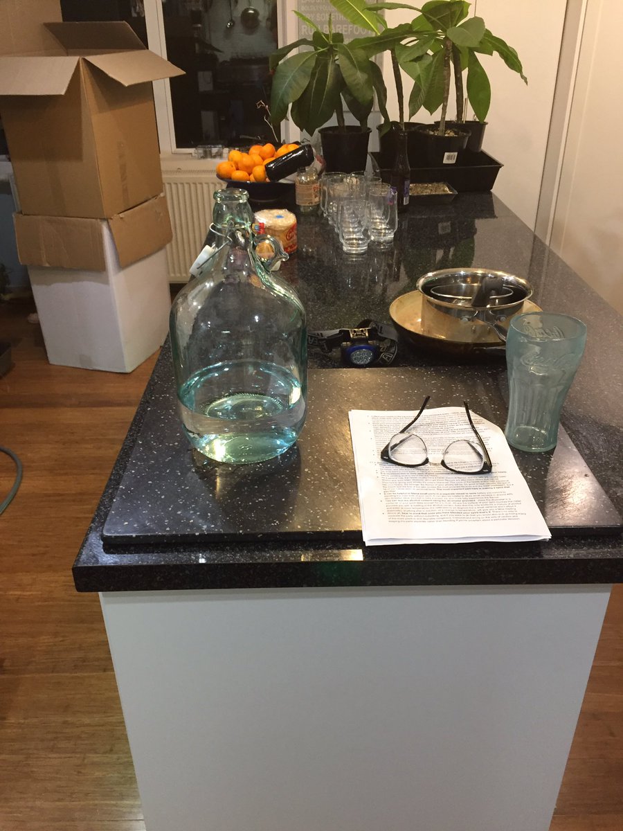 Once we get to distillate that is the best part (called the “heart”) we put that straight into our demijohn as we are definitely keeping this partThe alcohol is about 75% at this point (150 proof) as showing on the alcohol meter