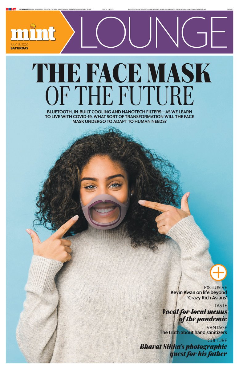 Mint_Lounge's tweet image. #Issueout I The Face Mask of the Future: Bluetooth, in-built cooling and nanotech filters - as we learn to live with covid-19, what sort of transformation will the face mask undergo?