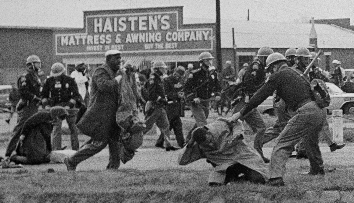 March 7, 1965: “Bloody Sunday” in Selma. In this photo, John Lewis is being beaten by a state trooper. He suffered a fractured skull.The footage of the beatings that day in Alabama pushed President Johnson to action on civil rights legislation.  https://politi.co/3hbevgj&nbsp;
