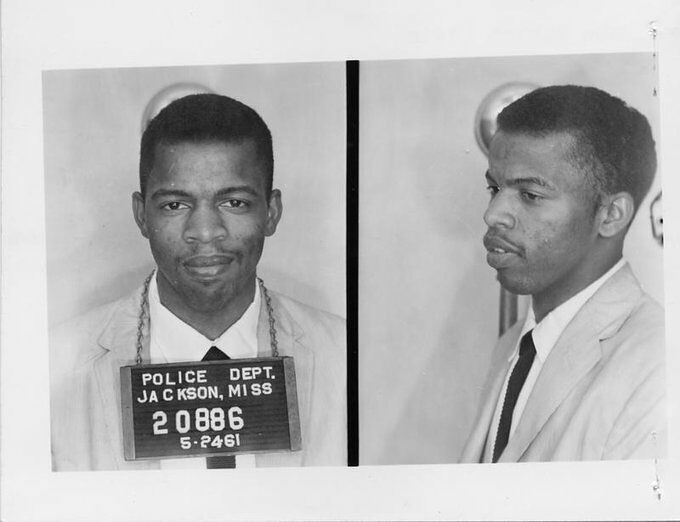 In 1961, Lewis spent 37 days in Mississippi’s Parchman Penitentiary after his arrest for violating a segregation law. He had used a whites‐​only restroom.