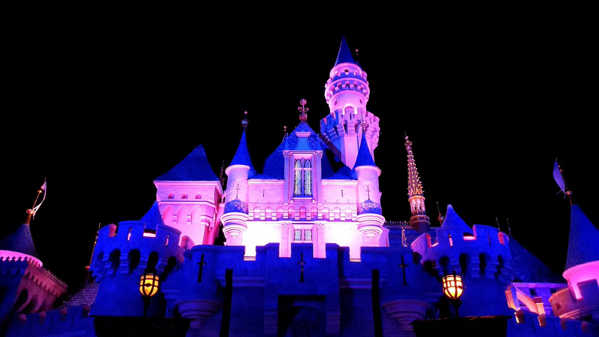 A kiss goodnight on Disneyland's 65th birthday! Sleeping Beauty Castle. #Disneyland65 #Disneyland @DisneylandToday