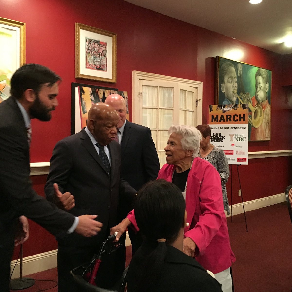 The Brothers of #100BlackMenNOLA mourn the loss of #CongressmanJohnLewis.  We were honored to have the opportunity to partner with <a href="/InspireNOLA/">InspireNOLA Schools</a> to share his incredible graphic novel "March" with students &amp; bring the Congressman to New Orleans to meet students.#MarchtoExcellence