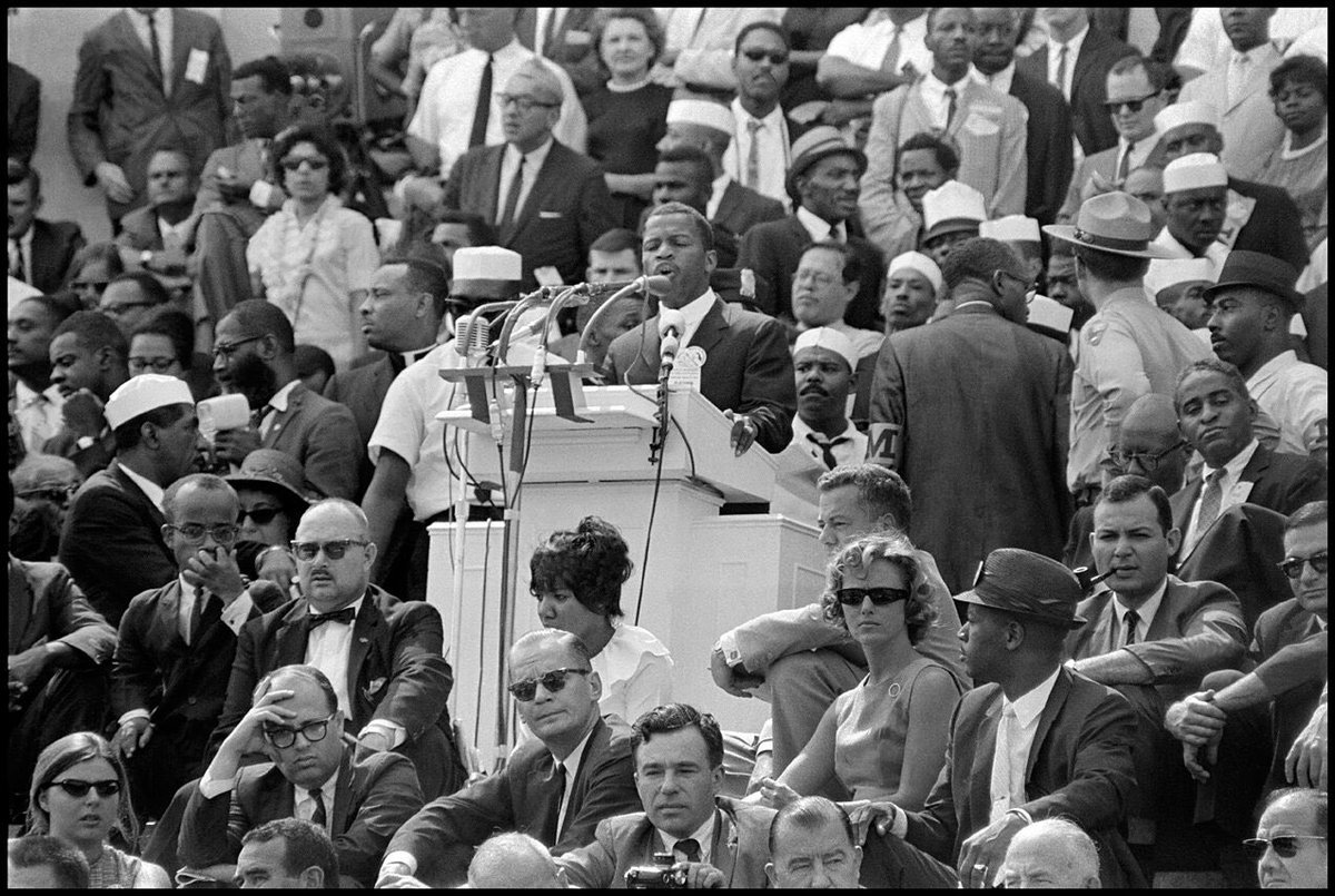 Lewis at the age of 23 was the youngest speaker at the March on Washington. He was the most forceful of the day’s speakers in demanding freedom for AAs. In terms that will be familiar to libertarians, he implored his countrymen to fight the tyranny under which AAs lived.