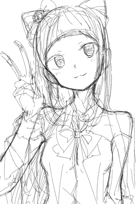 #このタグを見た人はラフ画とその完成絵を見せる

最近描いたやつ!ちなみにラフはiPadのプロクリエイトで描いた! 