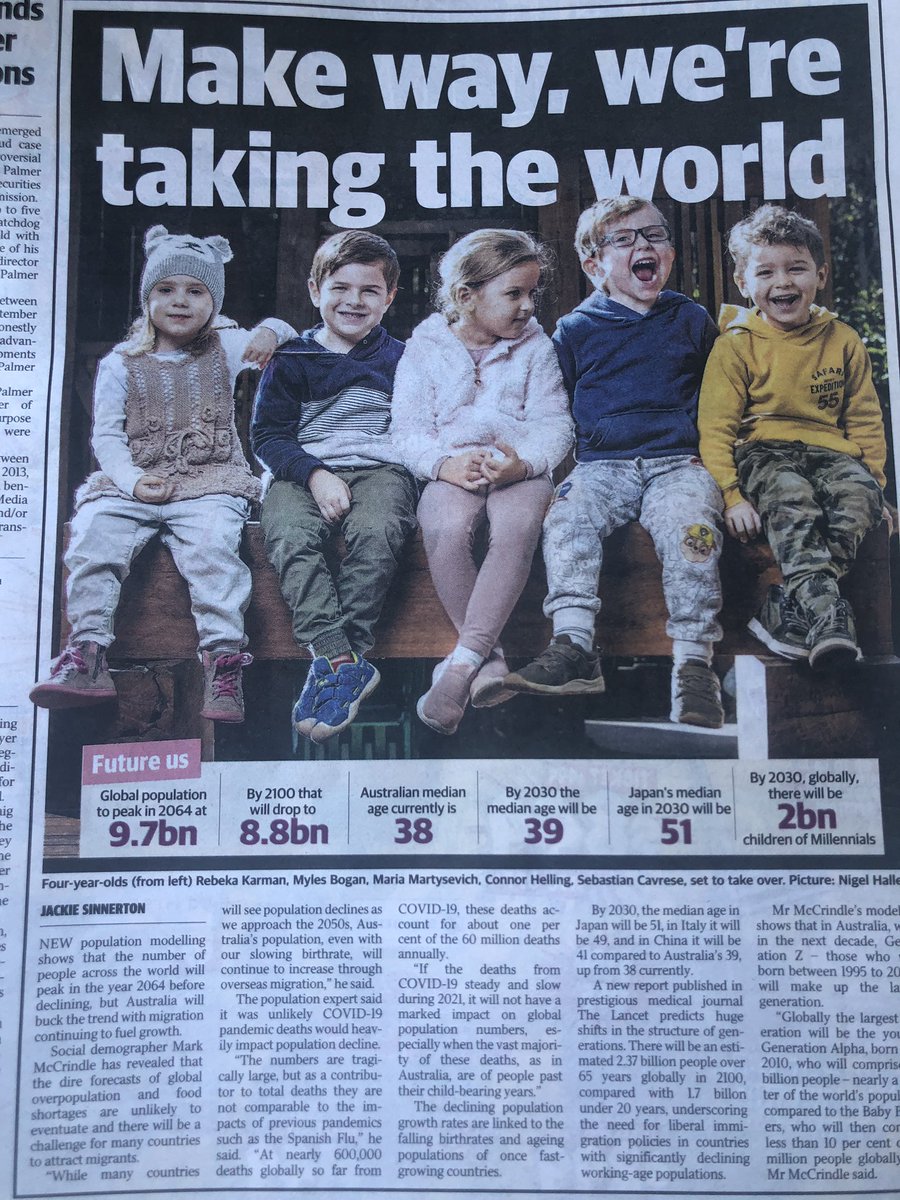 AmazeEducation's tweet photo. Lovely to see our GAVEN munchkins in the paper today in an article about population modeling, and Generation Alpha (those born after 2010). It will be so interesting to watch them grow:) well done @Jackiesinnerton and @NigelHallett https://t.co/0HimLN5S3m