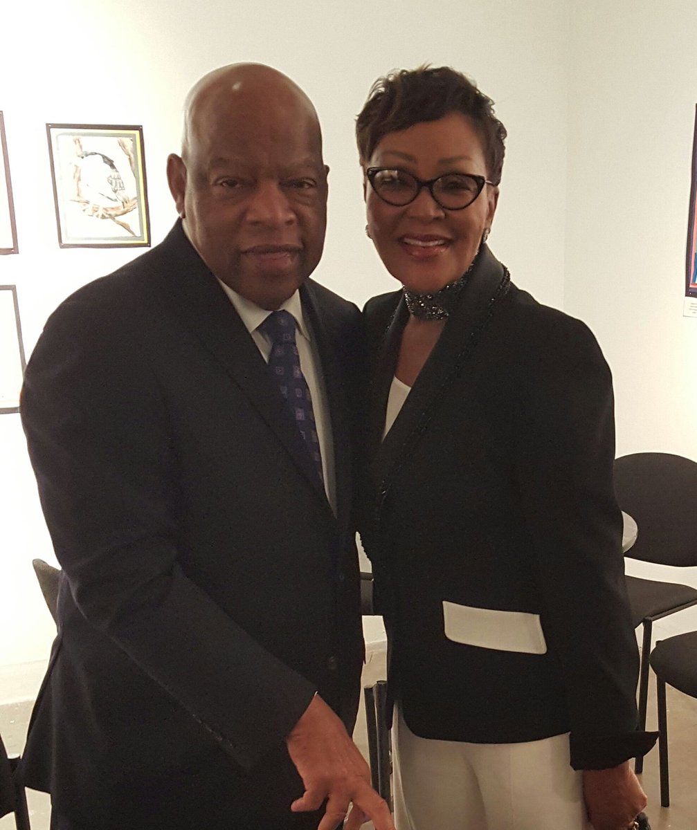Feliciamabuza's tweet photo. Rest in power #RepJohnLewis. 
You fought a valiant fight. You caused "good trouble."

As @AmbAndrewYoung  said, "Going home is always good." 

You exhibited humility &amp; humanity &amp; made everyone you met feel important. It was an honor to know you. 

To honor #RepLewis, let's #VOTE! https://t.co/9gyCHbJEdn