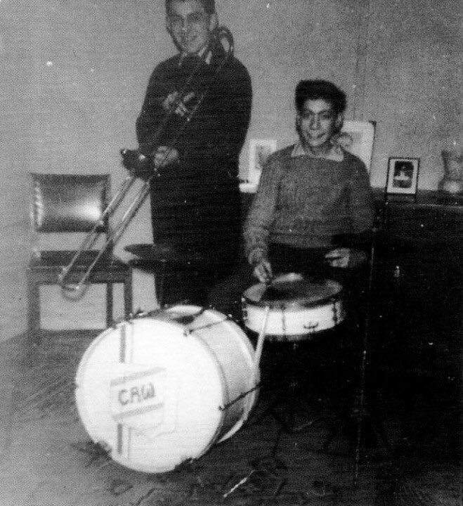 charlie got a drum set the following year and taught himself.“Charlie always wanted a drum set...We bought him his first drum set for Christmas when he was fourteen. He took to it straight away, and often he used to play jazz records and join in on his drums.” - Charlie's mom
