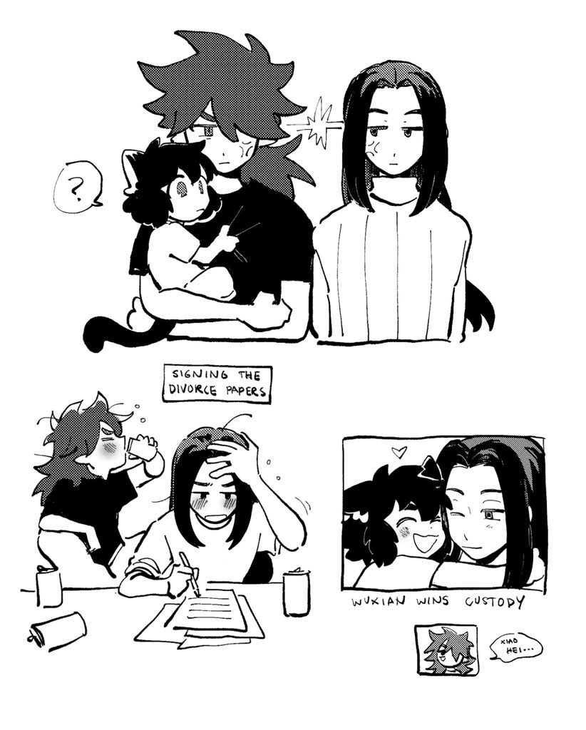 some old xiaohei drawings I never posted... my divorced dads wuxian/fengxi au