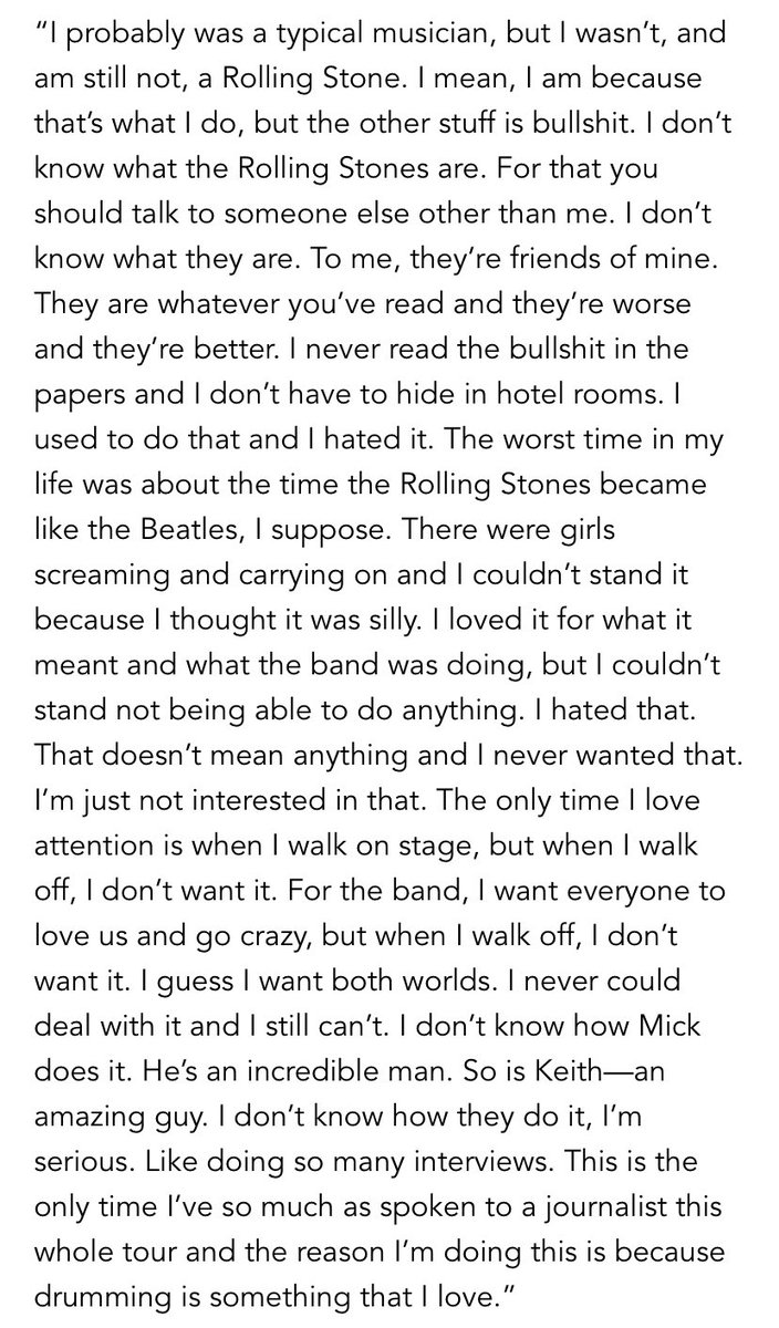 charlie has never been really into partying, groupies, sex or drugs. he did used to drink alcohol and smoke but hasn't for some time now. he is often been referred to as the complete opposite of his bandmates in these respects.