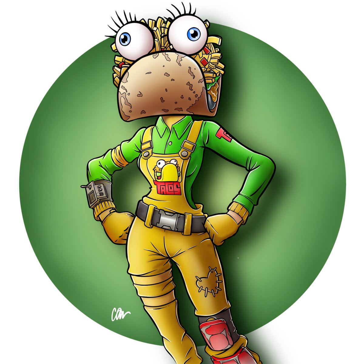 PencilAnimated's tweet photo. Who else plays #fortnite here is a cartoon of #lada there are so many awesome character designs in the #game , draw in #procreate #chuckcarson #taco #tacohead #youtacotome #cartoontaco #ilovetacos https://t.co/WbyjZlauYF