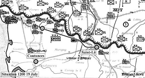 On 19 July 1944, operation Goodwood should have been followed by operation Cobra, but the Americans had not yet reached their start line (the Périers-Saint-Lô road) and the idea of a "Double Blow" had to be abandoned.