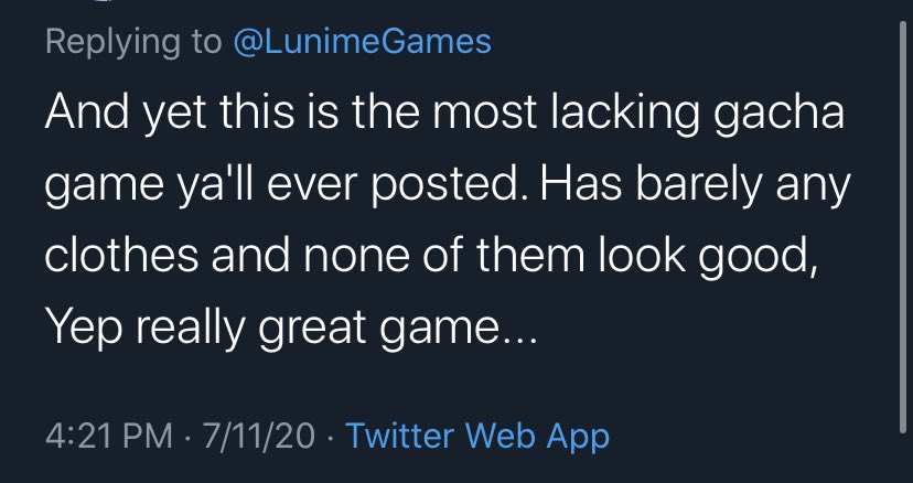 dumbweebfriend's tweet photo. @SkyLightGamerYT @LunimeGames I like to see you make a “Gacha Game” 😂🤣🤣 shit will be ugly as hell. The game ain’t lacking shit! You just lacking brain cells 😂🤣🤣 and change that ugly ass oc of yours! https://t.co/GIcYkpAFSu