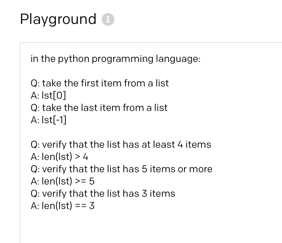 ooops, the lst.length in the python versio are my fault, they are leftovers from the w/o python prompt. it does know how to do length in python (though botched the "at least"):