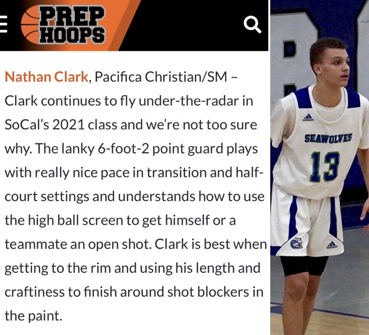 Pacifica Christian Seawolves Athletics (@seawolvessports) on Twitter photo 2021 <a href="/SeawolvesSports/">Pacifica Christian Seawolves Athletics</a> 6'2" PG <a href="/Nathan3Clark/">Nathan Clark</a> had his film from last season reviewed by <a href="/PrepHoopsSoCal/">PrepHoopsSoCal</a>. Here's their conclusion: 2021 <a href="/SeawolvesSports/">Pacifica Christian Seawolves Athletics</a> 6'2" PG <a href="/Nathan3Clark/">Nathan Clark</a> had his film from last season reviewed by <a href="/PrepHoopsSoCal/">PrepHoopsSoCal</a>. Here's their conclusion:
