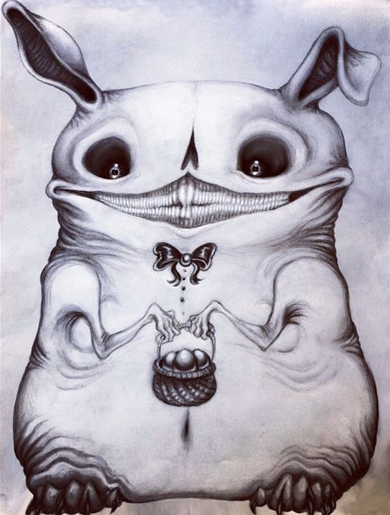 Works_by_Cam's tweet photo. Just look at the rabbits Lenny 
#spooky #drawing #art #charcoal https://t.co/nrCxuBYoAW