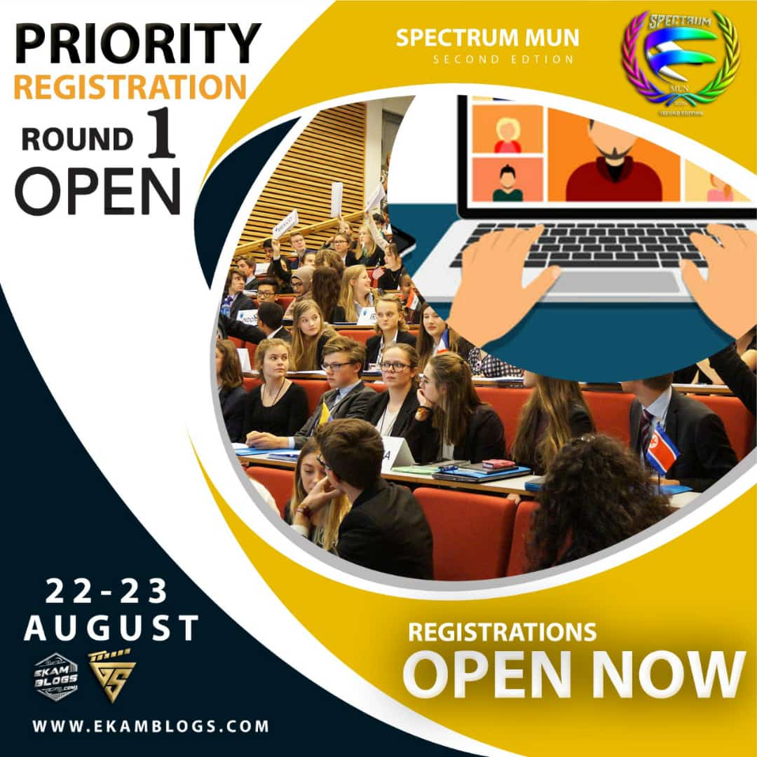 MunSpectrum's tweet image. So Finally wait is over guys .. Delegate Registration forms are out now check it out ..Round 1 is open for delegates for registering in SPECTRUM Mun 2.0 to attain preffered allotment !!Link for Registration in bio