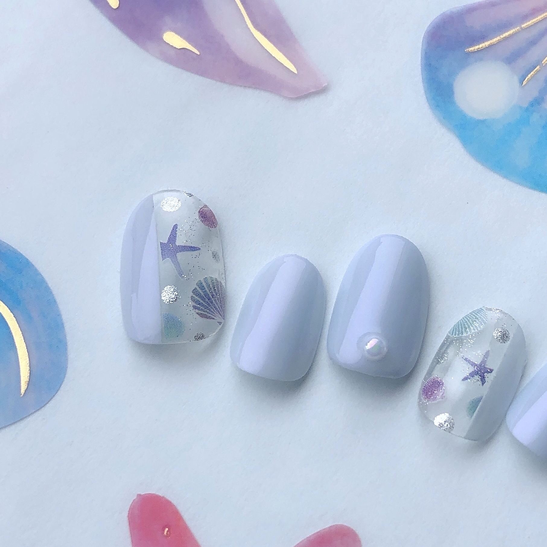 もふnail ダイソーの新作夏柄ネイルシールを 使ったネイルデザイン T Co 8w1wp5khdu Twitter