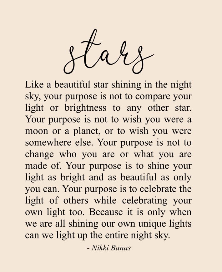 3LittleBirdsMH's tweet photo. ✨✨’Your purpose is to shine your light as bright and as beautiful as only you can... Because it is only when we are all shining our own unique lights can we light up the entire night sky.’ ✨✨
#AuthenticallyYou
#UniqueLight
#PerfectlyImperfect
#SaturdayMorning https://t.co/nVQ2woe5I2