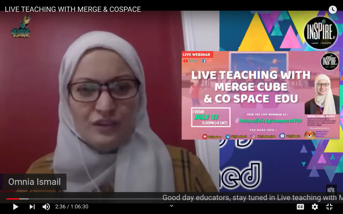 omniaismail1711's tweet photo. @MERGE & @CoSpaces_Edu Webinar
#mergecube #COSAmbassadors #COSMERGE #CoSpacing
#CoBlocks #creativity
#ARVRinEDU #AR #VR #VREdu #EDU #Education #EdTech #PBL #Egypt #Malaysia @MicrosoftEDU @MicrosoftEgypt @Steph_Lyons_ https://t.co/eaxujlH3cI