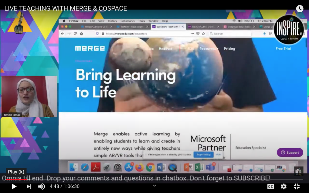 omniaismail1711's tweet photo. @MERGE & @CoSpaces_Edu Webinar
#mergecube #COSAmbassadors #COSMERGE #CoSpacing
#CoBlocks #creativity
#ARVRinEDU #AR #VR #VREdu #EDU #Education #EdTech #PBL #Egypt #Malaysia @MicrosoftEDU @MicrosoftEgypt @Steph_Lyons_ https://t.co/eaxujlH3cI