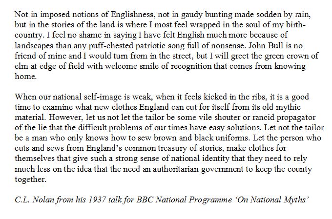 There is no place for blood and soil numpties in Hookland. No place for the spiritual bootlickers of Mosley. No place for those ethno-state masturbators. There is nothing in the county for them but the worst of curses. #FolkloreAgainstFascism