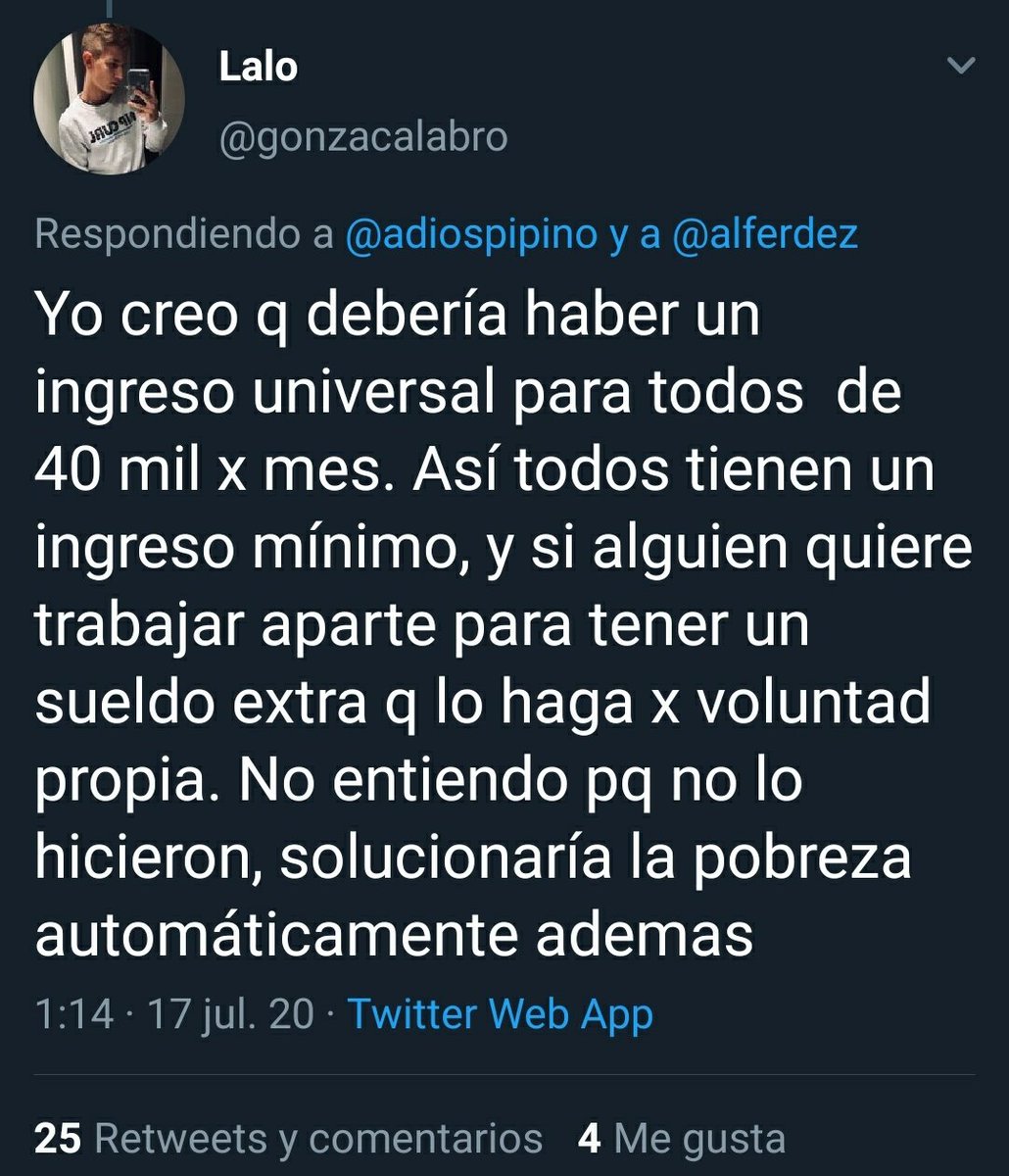Pero quién iba a querer trabajar si te dan 40 mil al mes gratuitamente???