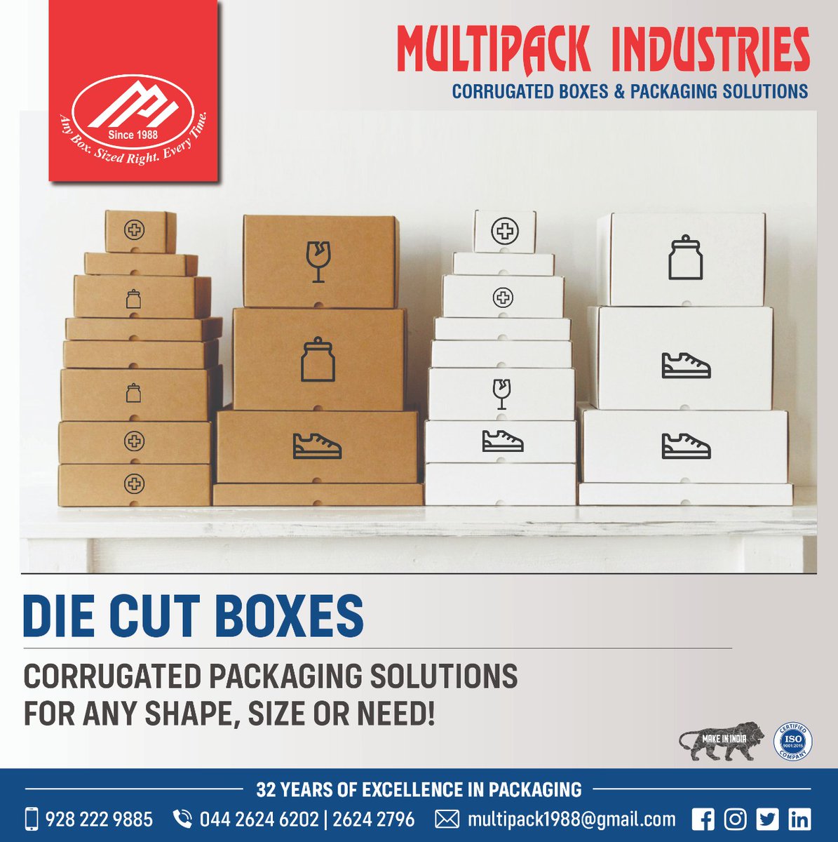 multipackind's tweet photo. Multipack Industries provides customised Die Cut Boxes in all sizes and shapes for packaging of all kinds of products.
#multipackindustries #multipack #cartonbox #corrugated #corrugatedroll #packaging #corrugatedbox #packagingsolutions #customersatisfaction #diecutboxes https://t.co/bi1wqKalLl