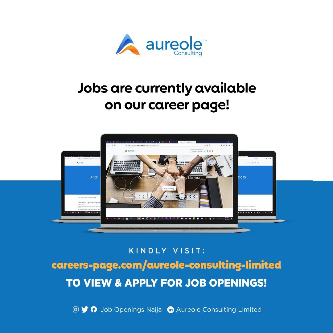 job_openings_ng's tweet photo. Visit our career page to view and apply for job openings ๐๐ป๐๐ป
-
-
-
#employmentopportunities #graduate #recruiter #vacancy #HRmadam #coronavirus #bbnaija2020 #SaturdayMorning #SaturdayMotivation https://t.co/ZYNKr6kGuD