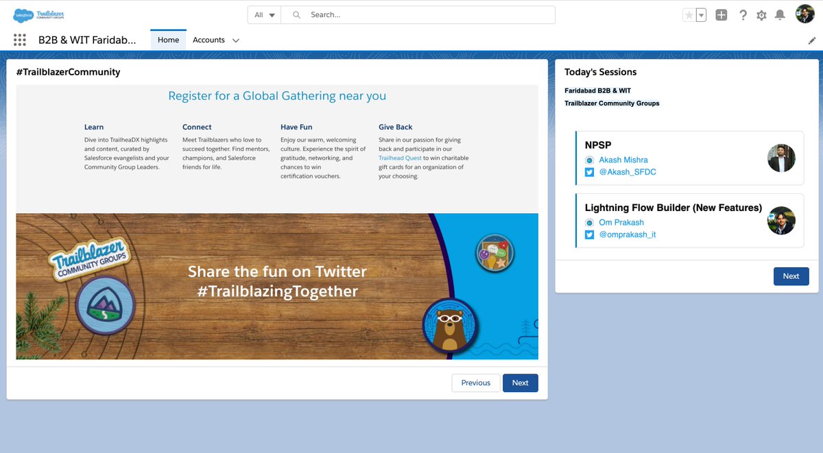 omprakash_it's tweet photo. Thanks #Trailblazers for joining today's meetup with @india_b2b @FaridabadWit #TrailblazerCommunity.
Join the #TrailblazingTogether for #TDX20 learning continues from July 13 - August 15: https://t.co/kI078ehgIf
Thanks @Deepali032  @shriramdubey8 for having me for Flow session. https://t.co/pnhJQLjcHV
