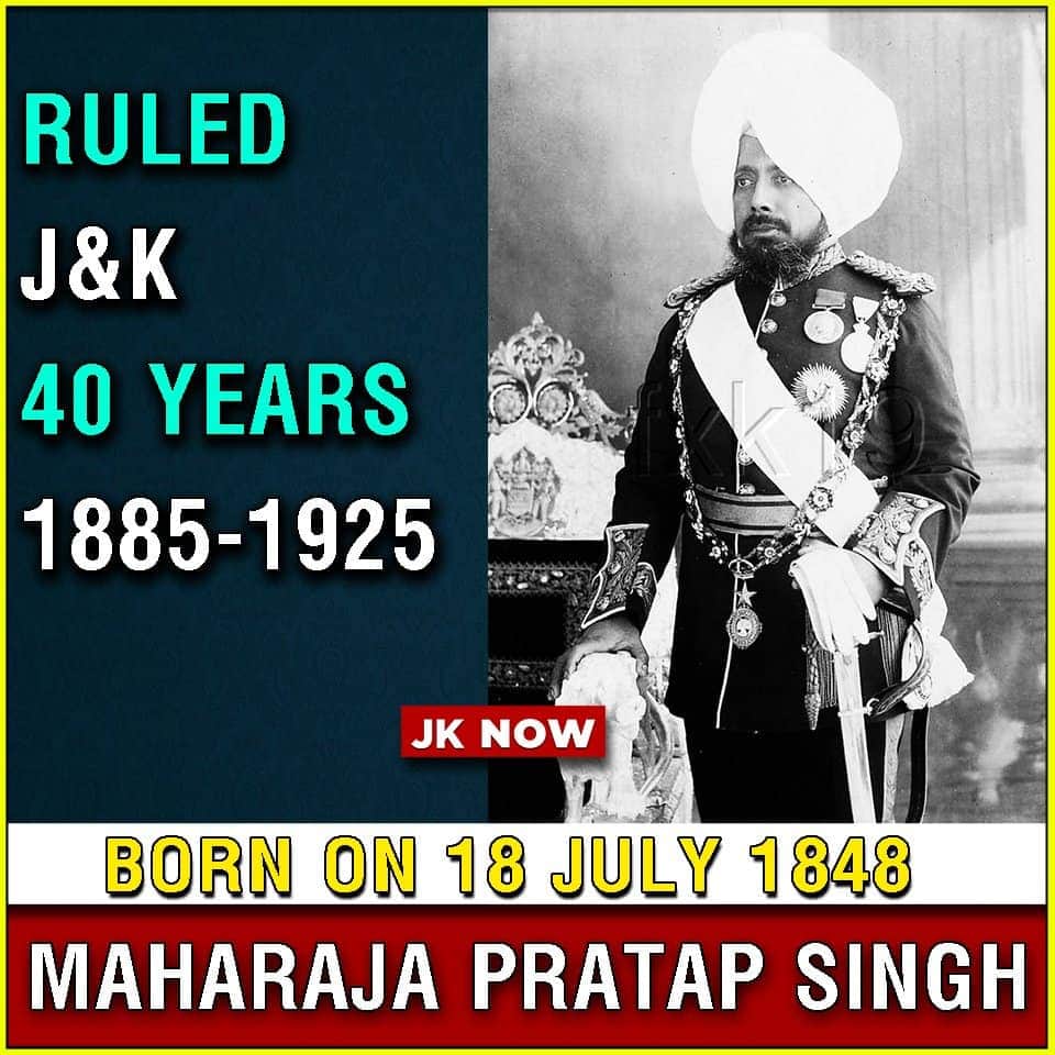 Tribute to Maharaja Sir Pratap Singh GCSI GCIE GBE on his birth anniversary. His 40 year reign was longest among Dogra rulers of Jammu & Kashmir (1885-1925) that saw many development and social welfare measures. He was widely respected by all sections of society across the state.