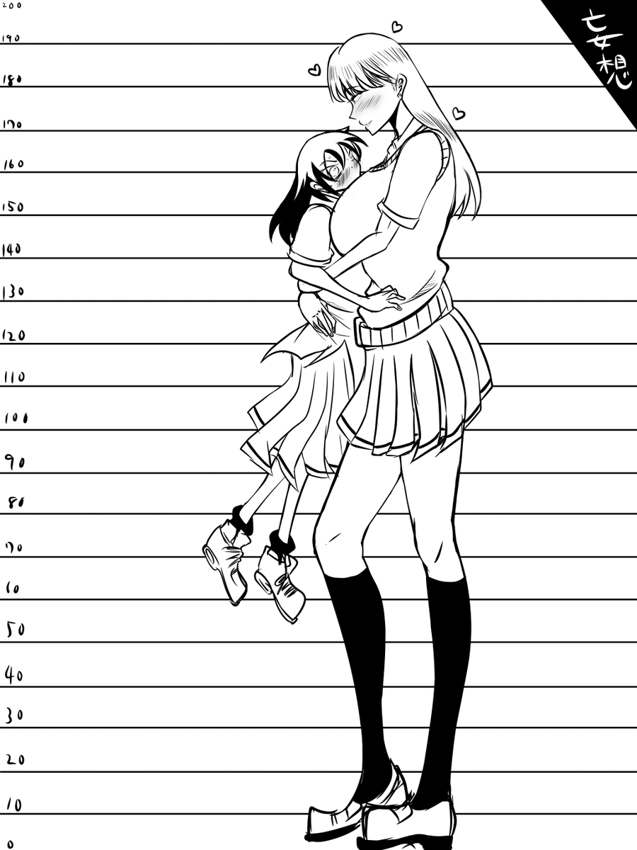 トロf かともこの身長 差19cmで ウ ッッッ と一度死んだんですけど図にしてみると おや と思ったので改めて私の理想もとい妄想の身長 差っつーか体格差を描いてみたらこれはひどい ナノセイバーと超大型巨人くらいの差があると俺に良し わたモテ