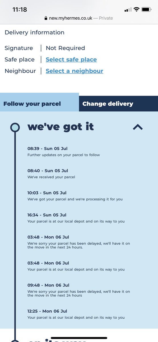 SybiWV's tweet photo. @BirchboxUK my July box is stuck with @Hermesparcels since 12 days 😐 Emailed customer service and didn’t get a reply - can you help? https://t.co/o7ECZAxdSw
