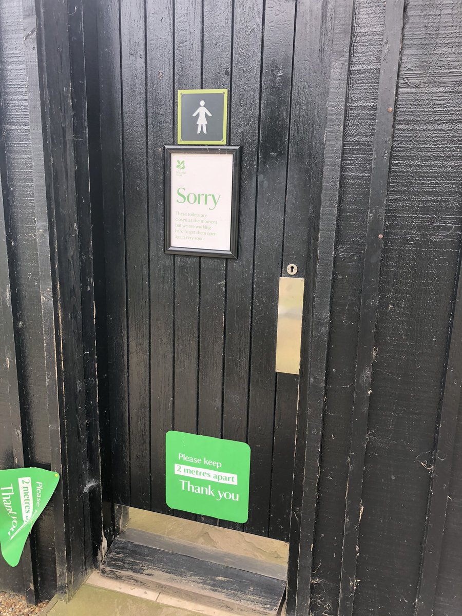 XxHannaaX's tweet photo. @nationaltrust can you please open your toilets now, this is ridiculous. You can’t put a closed sign on the door and also a 2 metres distancing sign. I can’t distance if I can’t use it. https://t.co/2byhMsIQYn