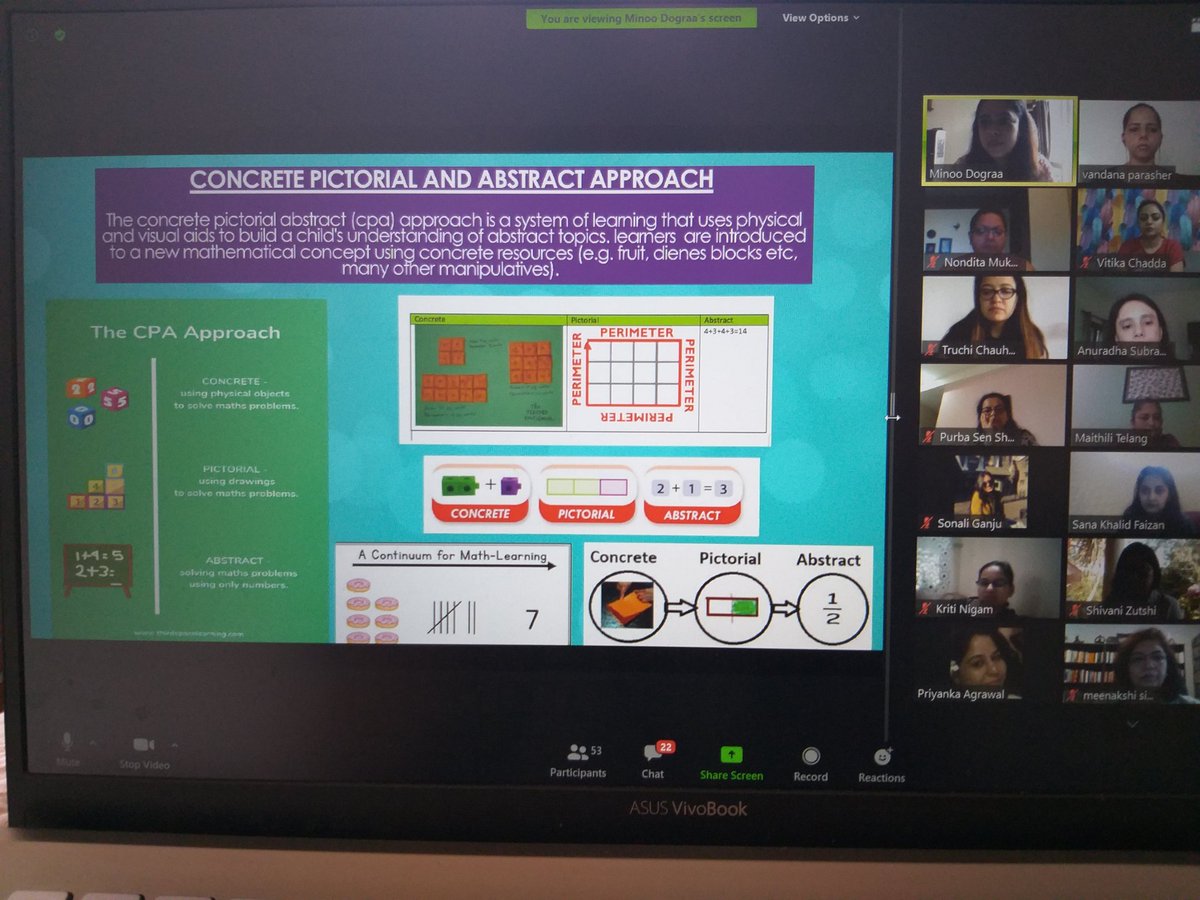 vandysays's tweet photo. #Math #alignment core team shared the changes reqd in approaching Math- more as a 'human activity' instead of a subject. Singapore math curriculum provided us a great way fwd to focus on what was missing right thru-- ' the CPA approach' in all math strands! @ibpyp @PathwaysNoida https://t.co/hnsWdHB4su