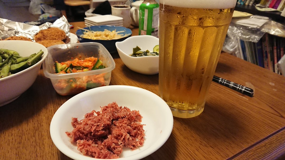 yialoha's tweet photo. 本日は富岡の加藤牛肉店で買った手ほぐしコンビーフで優勝します https://t.co/N4X7YgsmYu