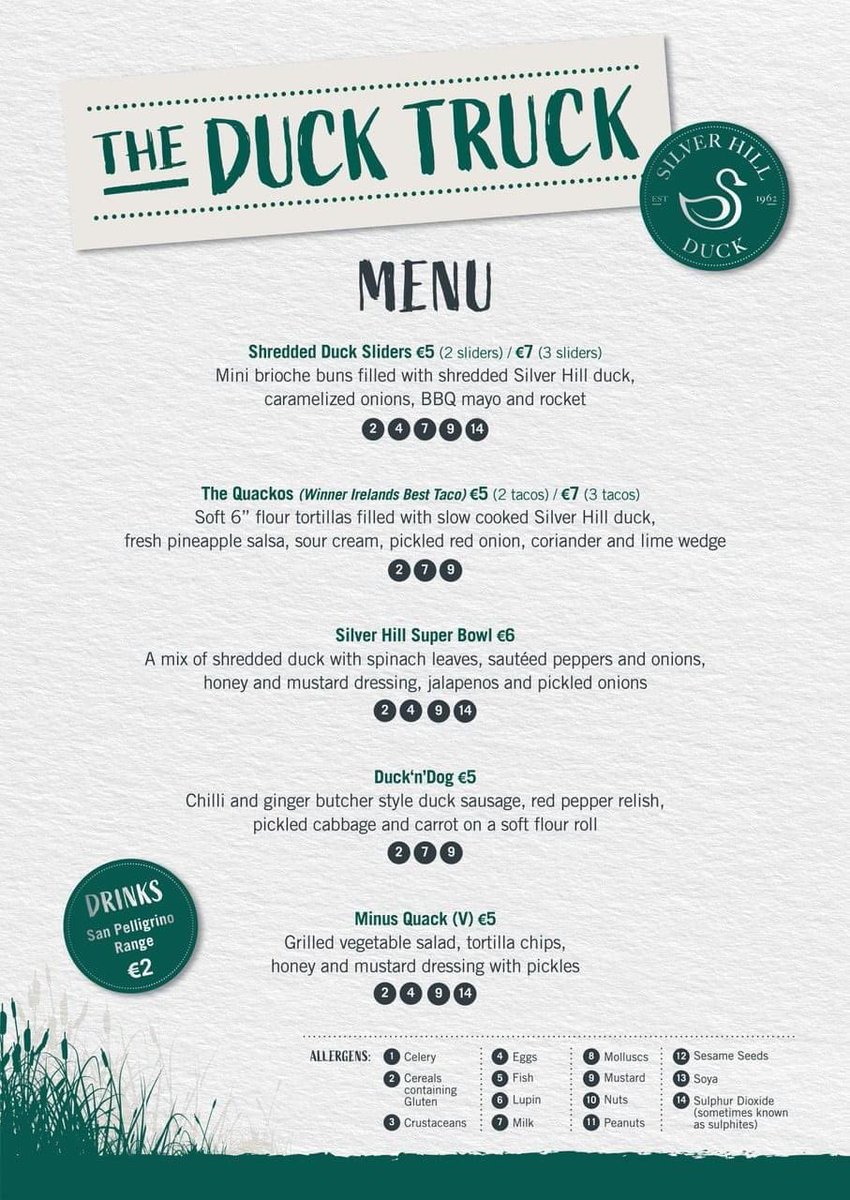 SilverHillDuck's tweet photo. ✨Duck Truck Menu ✨
Come and join us today Saturday at the Silver Hill Farm Shop & Garden Centre , we are there from 12-5 🙌🏼🦆🌮
#DuckSliders #Quackos #SuperBowl #DucknDog #MinusQuack https://t.co/I3BsJaN236