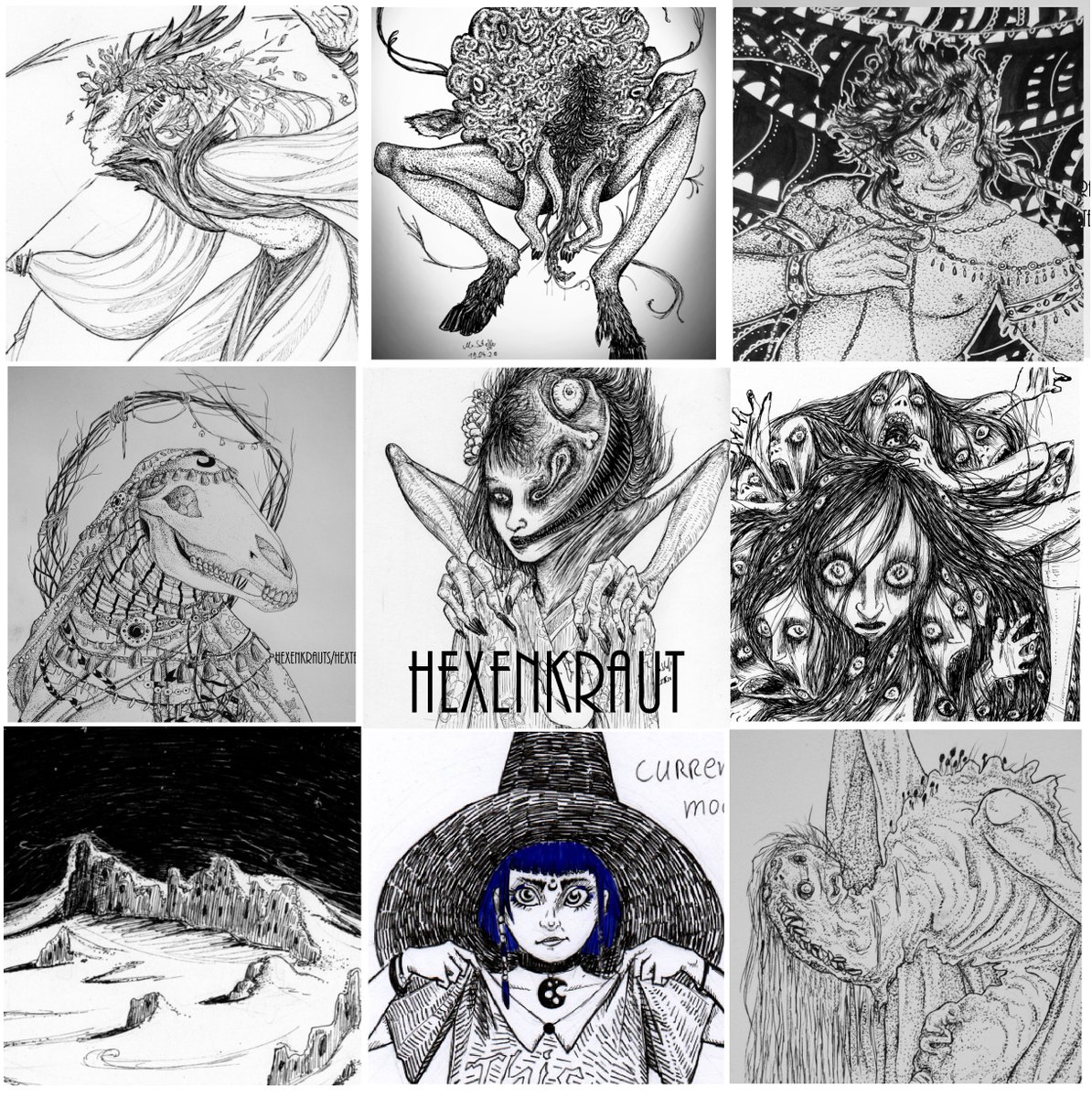 Hexenkrauts's tweet photo. @Aureolin_Zestro Hello, i am Hexenkraut i like spooky creatures and fantasy illustrations, still learning and not very productive but working on things. 👻 https://t.co/PJK8OHaVy0