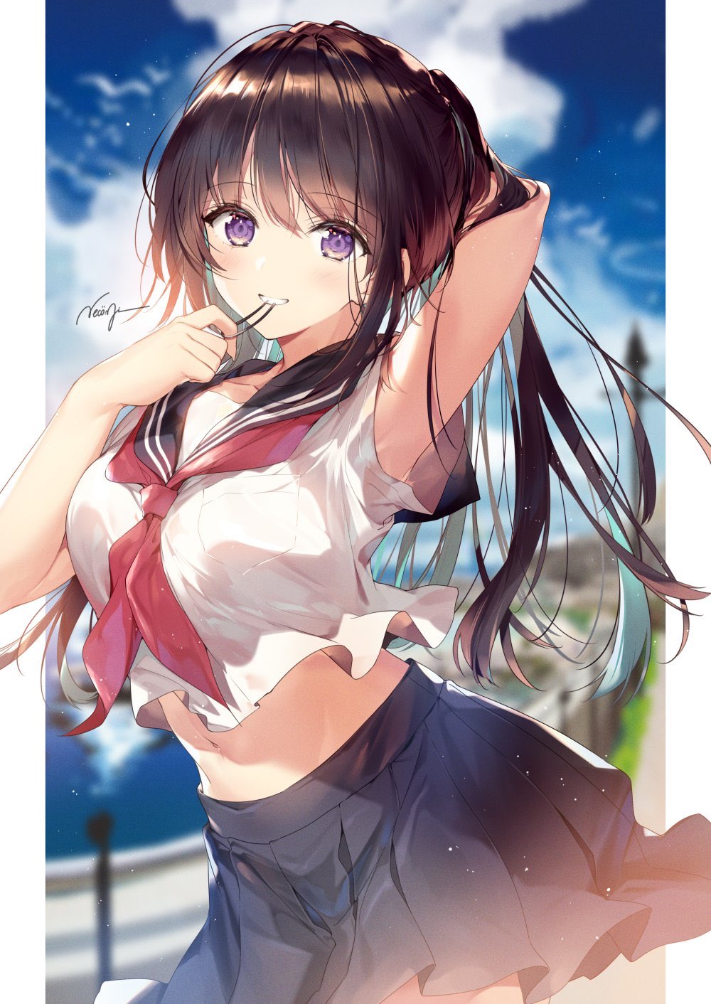 Necomi 初画集発売中 女の子のイラストだけで興味を持ってくれる方へ届け 最近は黒髪 暗い茶髪が好き T Co Ff1ioef9bn Twitter