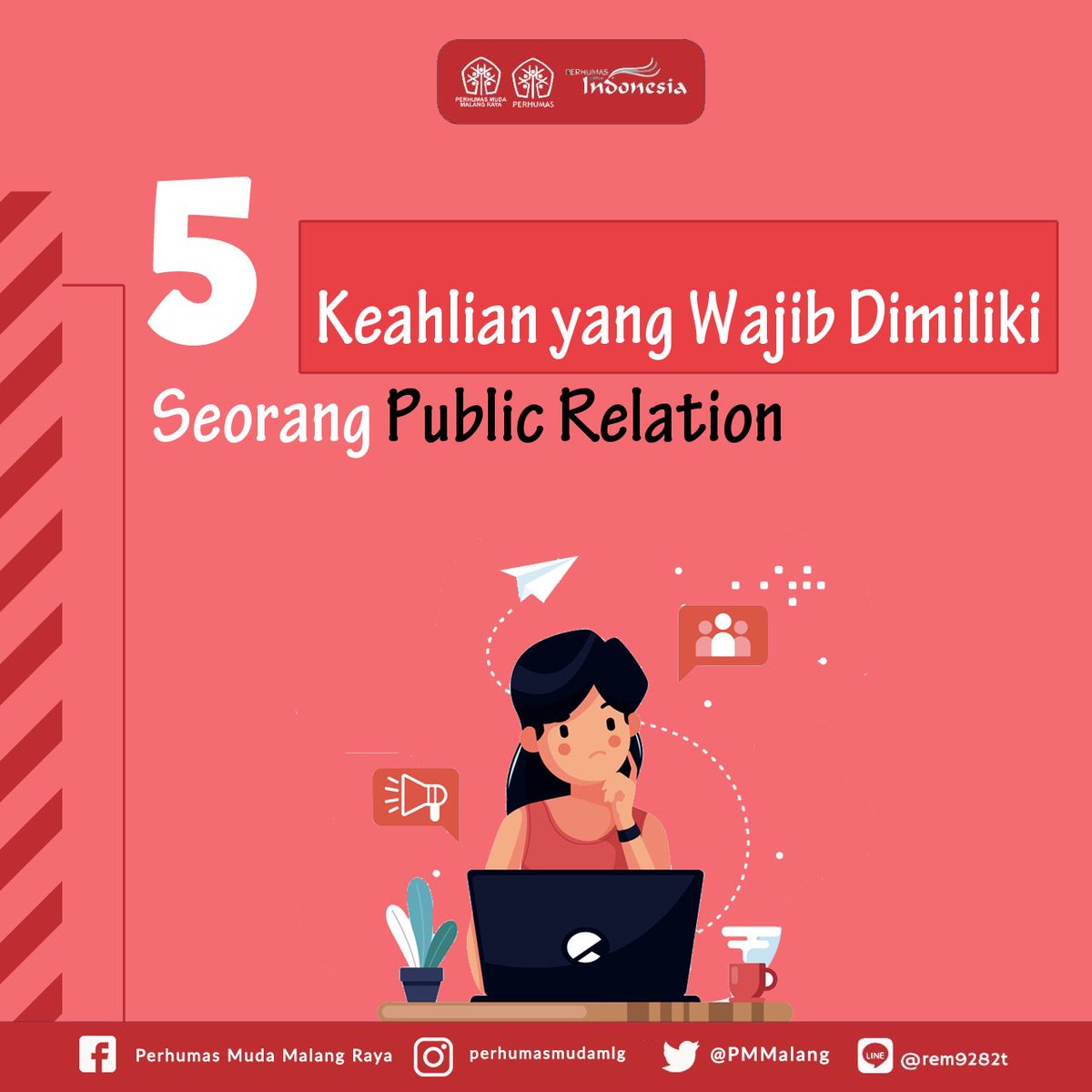 PMMalang's tweet photo. Perlu #PRMuda tahu, banyak orang menilai PR adalah profesi yang menjanjikan. Kamu, mungkin salah satu yang tertarik menekuni profesi Public Relations. Nah, sebelum memutuskan untuk berkarir, yuk ketahui dulu beberapa keahlian yang perlu dimiliki PR. #IndonesiaBicaraBaik https://t.co/u9AvRFm4HT