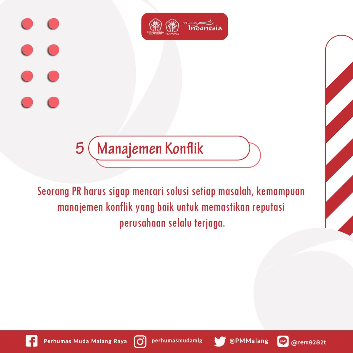 PMMalang's tweet photo. Perlu #PRMuda tahu, banyak orang menilai PR adalah profesi yang menjanjikan. Kamu, mungkin salah satu yang tertarik menekuni profesi Public Relations. Nah, sebelum memutuskan untuk berkarir, yuk ketahui dulu beberapa keahlian yang perlu dimiliki PR. #IndonesiaBicaraBaik https://t.co/u9AvRFm4HT